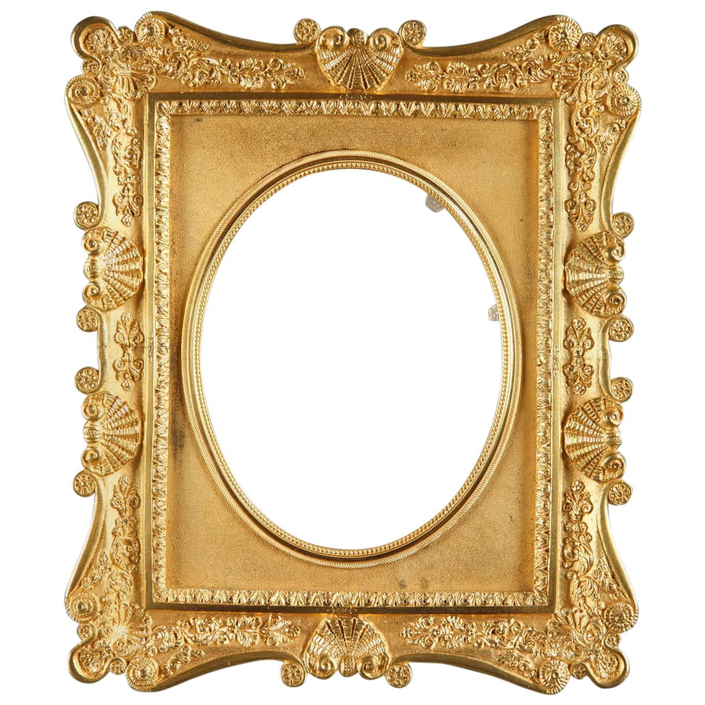 French Gilt Bronze Frame Decorated with Shells