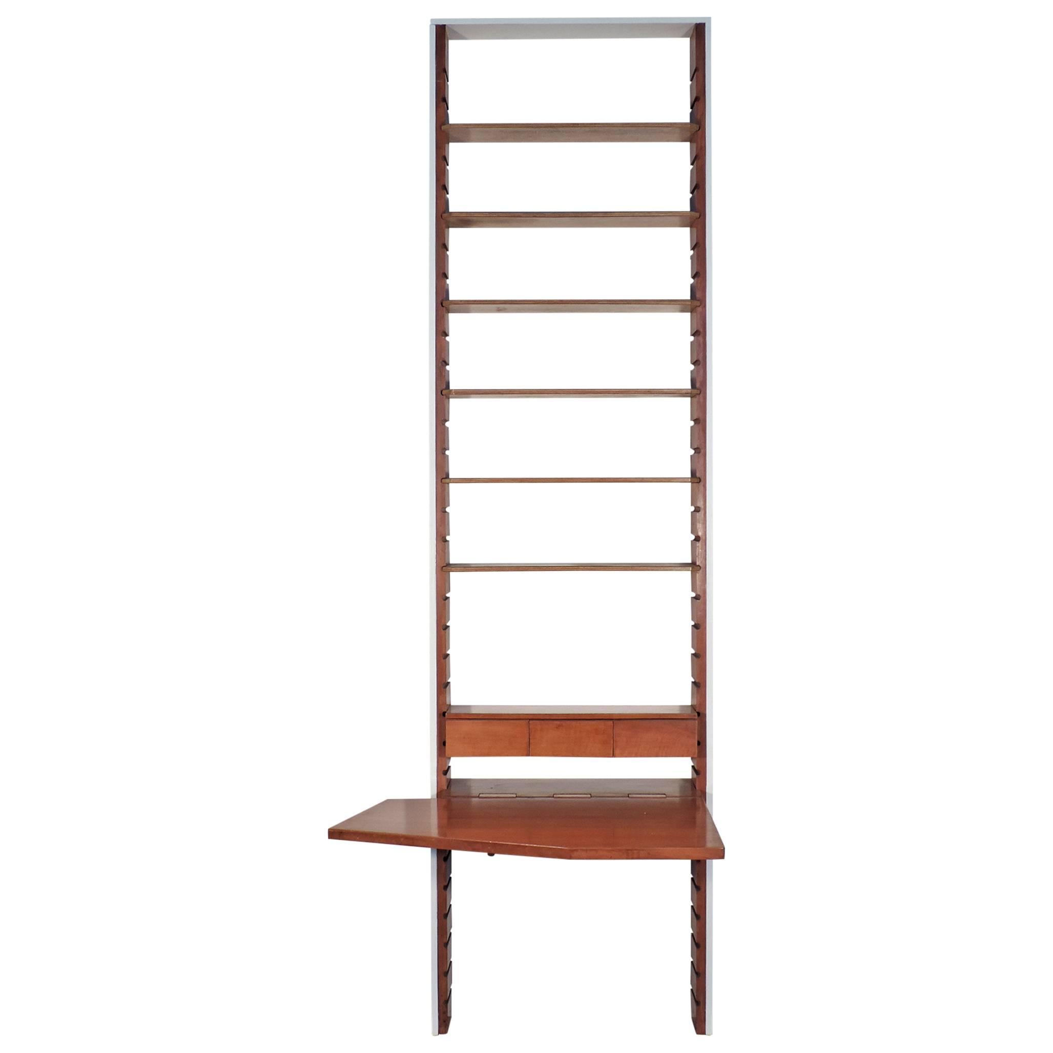 BBPR Unique Encased Library with Foldable Desk