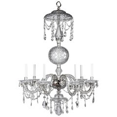 Georgian Silver and Cut-Glass Chandelier, Circa 1760