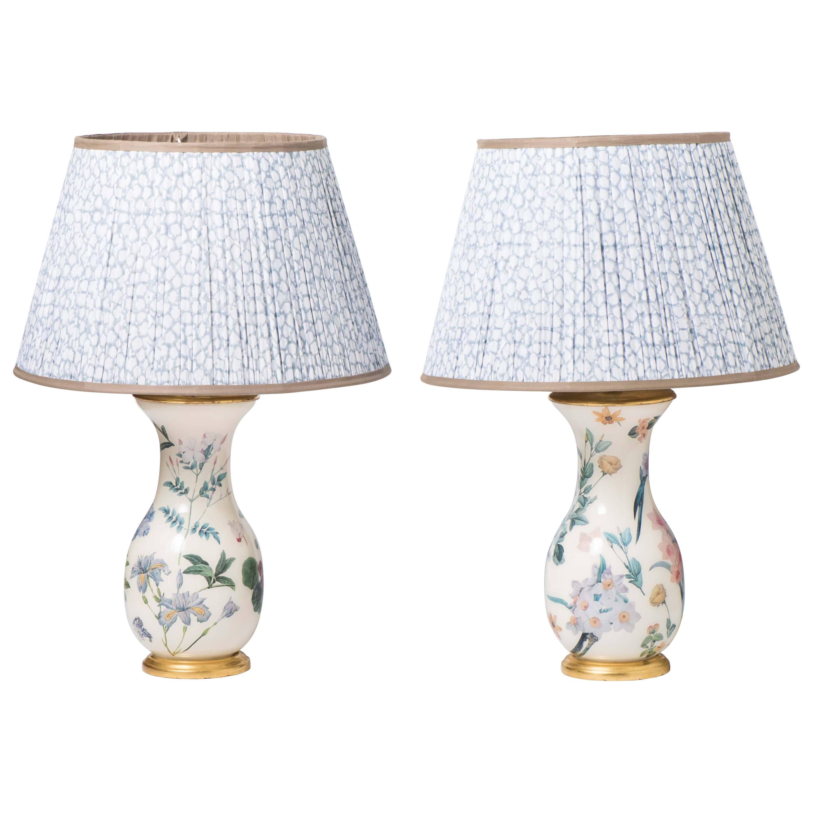 Pair of Late 20th Century Glass Baluster Shaped Lamps