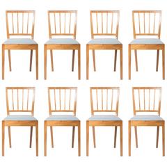 Set of Eight Walnut Dining Chairs by Edward Barnsley