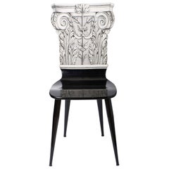 Piero Fornasetti chair "Capitello Corinizio", Italy circa 1960