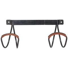 Jacques Adnet Wall-Mounted Coat Hanger