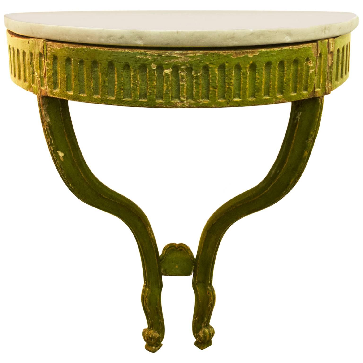 18th Century Italian Green Painted Console For Sale
