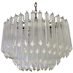 Four-Tier Venini Italian Chandelier with Six Lights