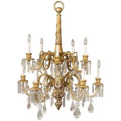 Stunning Late 19th Century Gilt Bronze and Crystal Ten-Light Chandelier 1