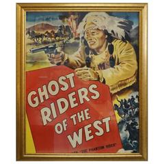 1940s Western Movie Poster with Gold Frame