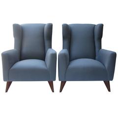 Fabulous Pair of Wing Chairs Attributed to Gio Ponti