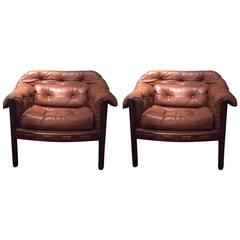 Pair of Vintage Club Chairs by Arne Norell for Coja, 1960s, Sweden