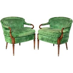 Pair of Curvaceous Hollywood Regency Lounge Chairs