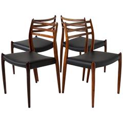 Set of Four Rosewood Model No 78 Niels Otto Møller Chairs