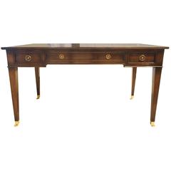 Directoire Writing Table Desk with Black Leather Top 