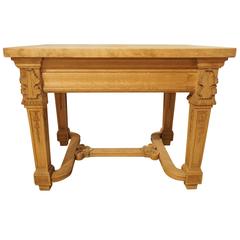 Antique Carved Oak Writing Table Desk, circa 1900