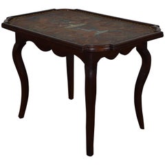 Louis XIV / Louis XV Oak and Leather Decorated Table