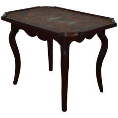 Louis XIV / Louis XV Oak and Leather Decorated Table 12