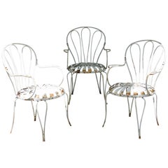 Set of Four of Iron Garden Chairs Francois Carre'