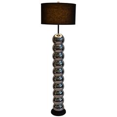 George Kovacs Stacked Chrome Ball Floor Lamp, circa 1970s