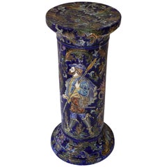 Vintage Column in Cobalt Blue Ceramic, 1950s