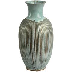 Vase with Blue Glaze by Lisbeth Munch Petersen