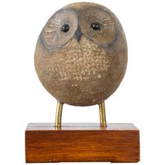 Vintage Young Owl Sculpture