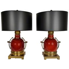 Vintage Pair of Chinese Nautical-style Table Lamps