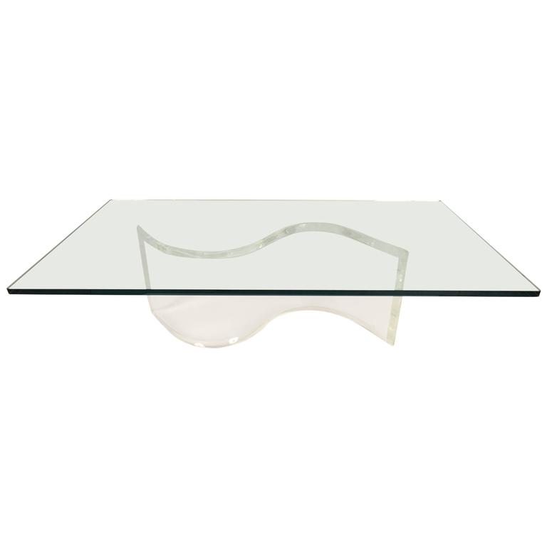 Vintage 1970 S Rectangular Glass Top With Lucite Shaped Base At Vintage 1970 S Rectangular Glass Top With Lucite Shaped Base For