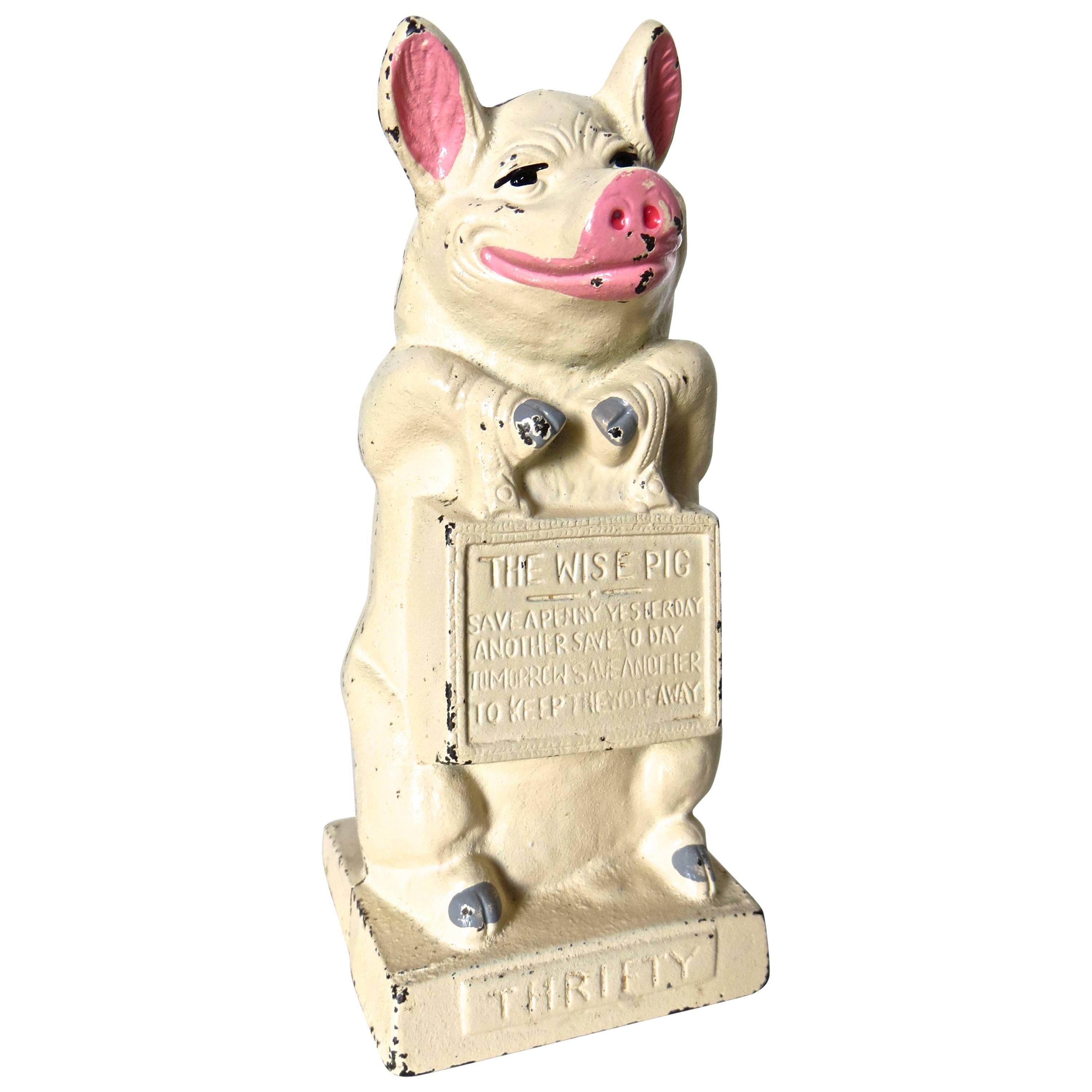 "The Wise Pig" Still Bank, circa 1930
