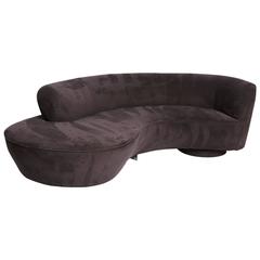 Free-Form Vladimir Kagan Directional Upholstered and Lucite Sofa