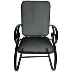 Used American Art Deco Mesh and Flat Steel Springer Chair, Garden