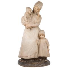 19th Century Carved and Polychrome Dutch Family 7