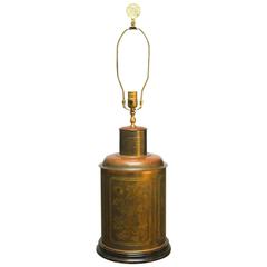 Antique Brass Shrewsbury and Co. Tea Caddy Table Lamp