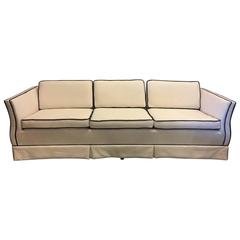 Gorgeous Cream and Navy Vintage Sofa, Restored