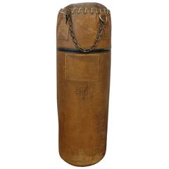 Used 1930s American Leather Boxing Punching Bag
