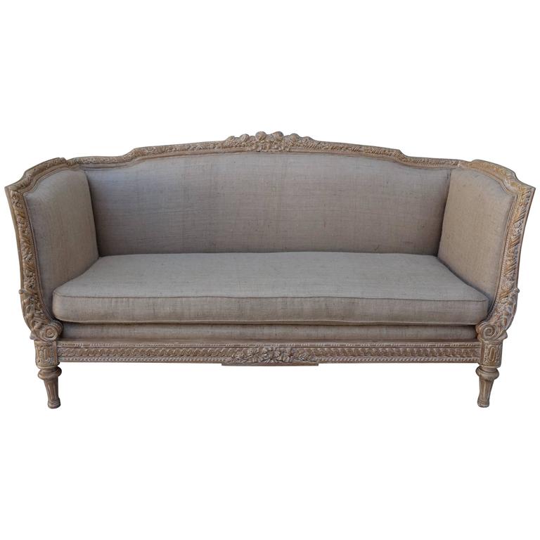  French  Louis XVI Style Carved Sofa at 1stdibs
