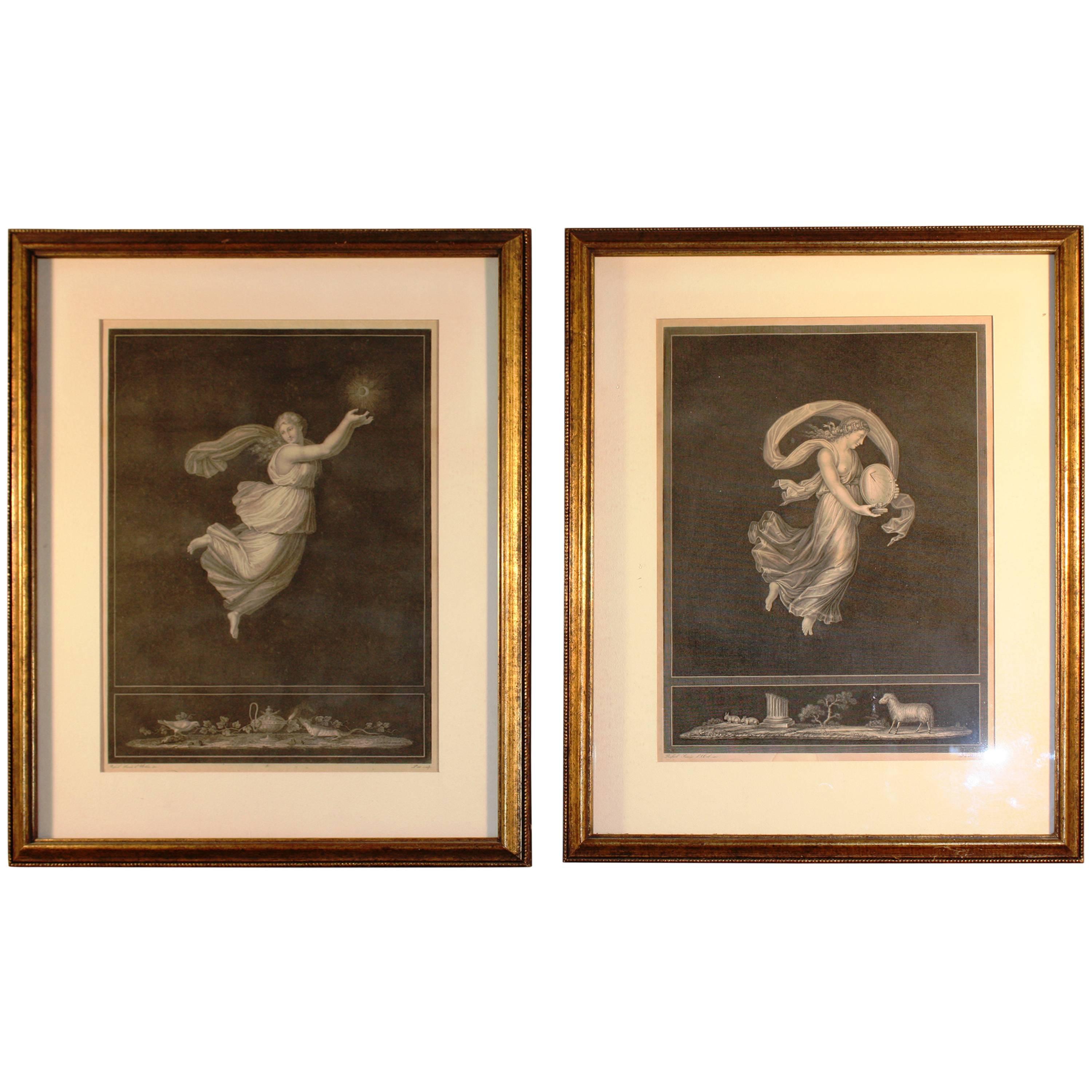 Pair of Early Neoclassical Engravings "Night and Day"