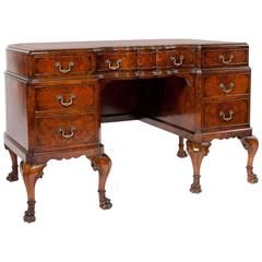 Stunning Shaped Antique Burr Walnut Desk
