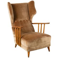 Open-Arm Wingback Chair by Paolo Buffa