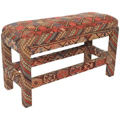 Mid-Century Parsons Tapestry Bench by Billy Baldwin