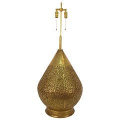 Lampada asiatica monumentale in ottone