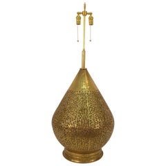 Lampe asiatique monumentale en laiton