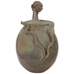 Organic Surrealist Giacometti Style Pottery Vessel 