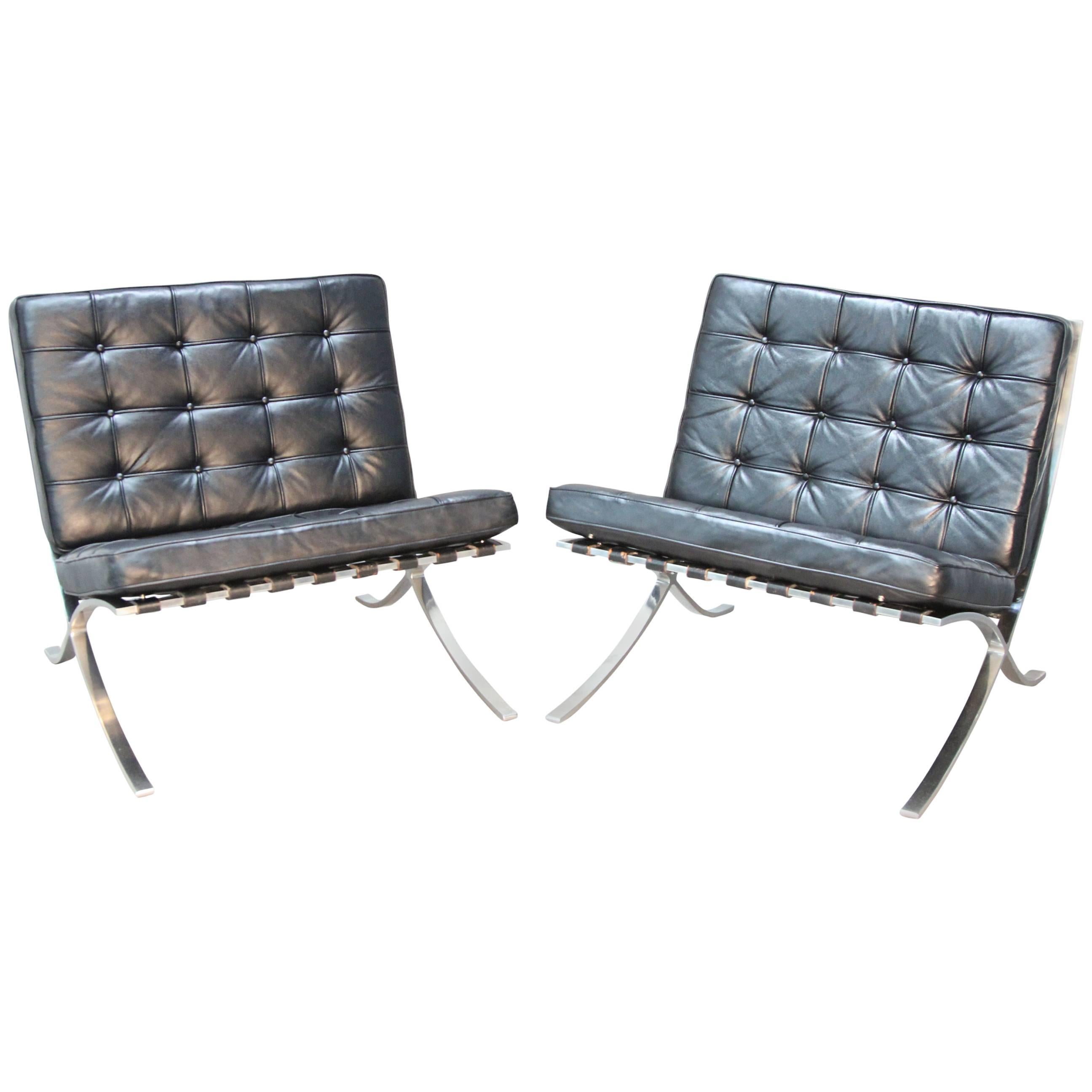 Vintage Barcelona Chairs by Mies Van Der Rohe For Sale