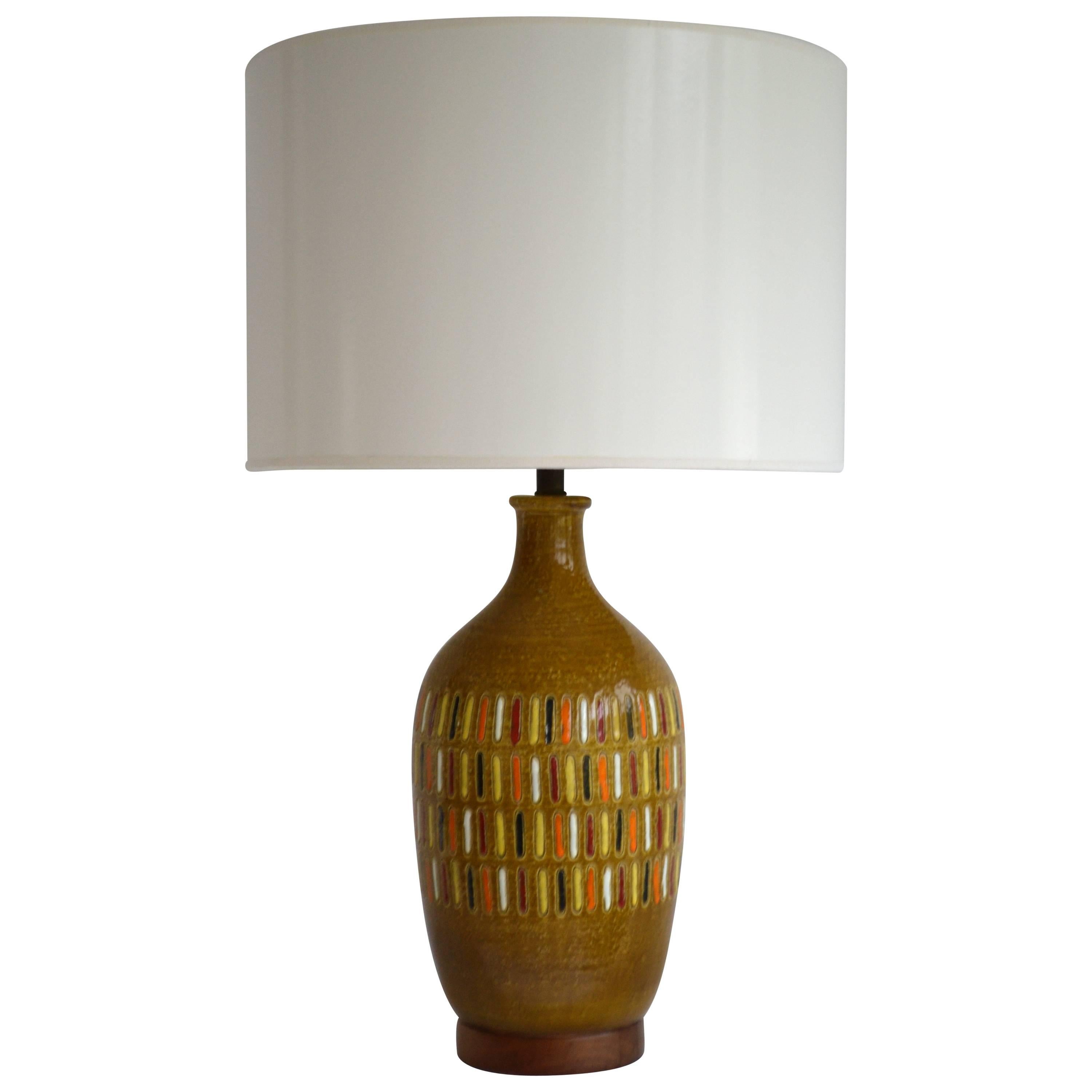 Midcentury Italian Ceramic Table Lamp For Sale