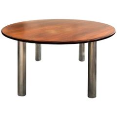 Round Walnut Conference Table, 1990s