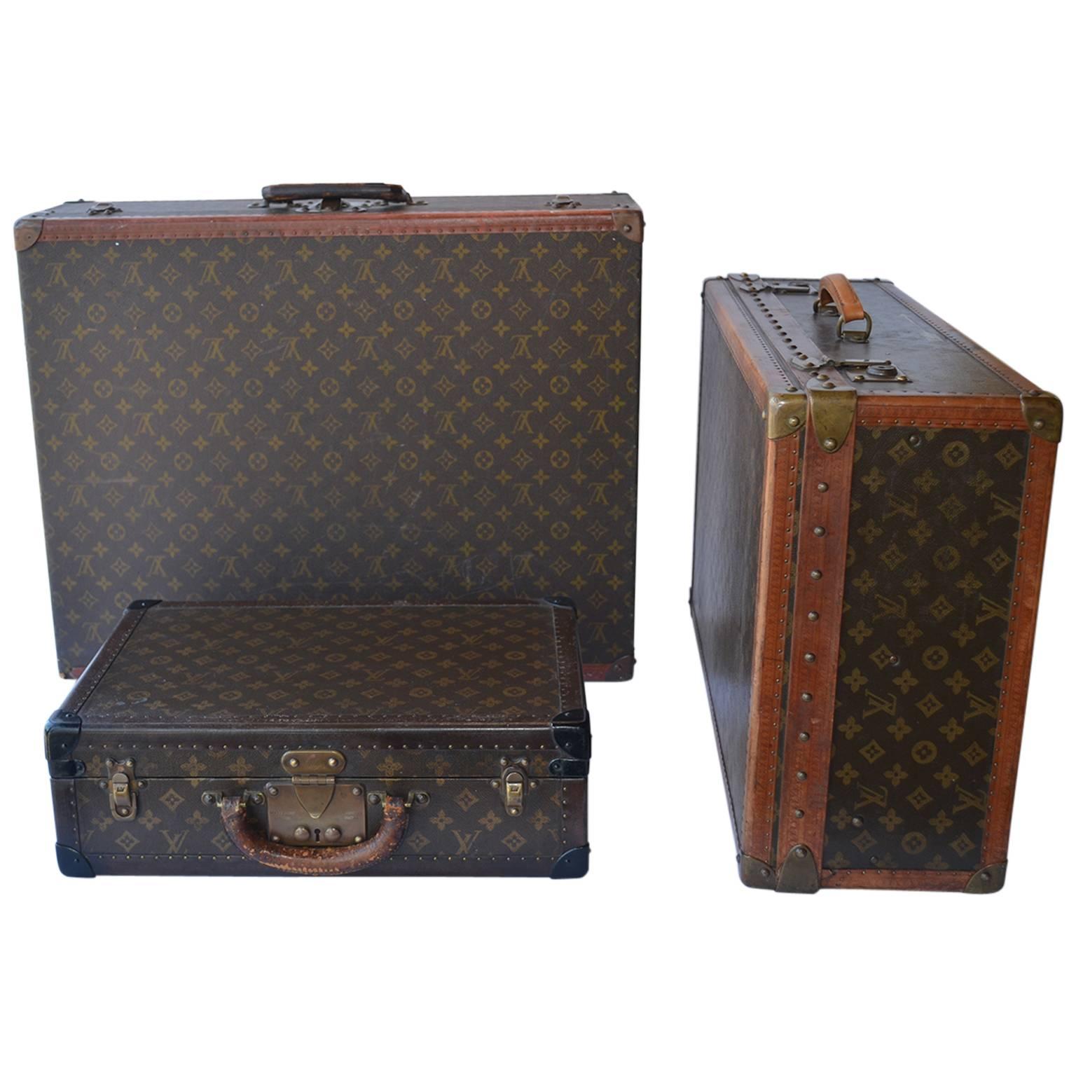 Set of Three Louis Vuitton Suitcases
