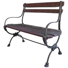 19th Century Wood and Iron Garden Bench