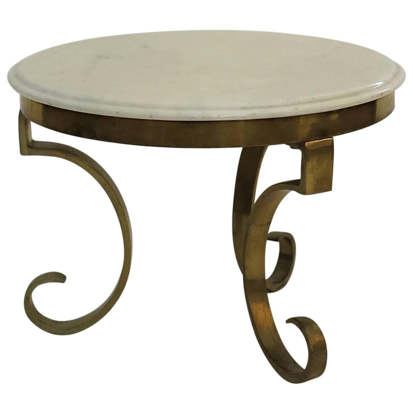 Solid Bronze and Marble Side Table by Muller´s