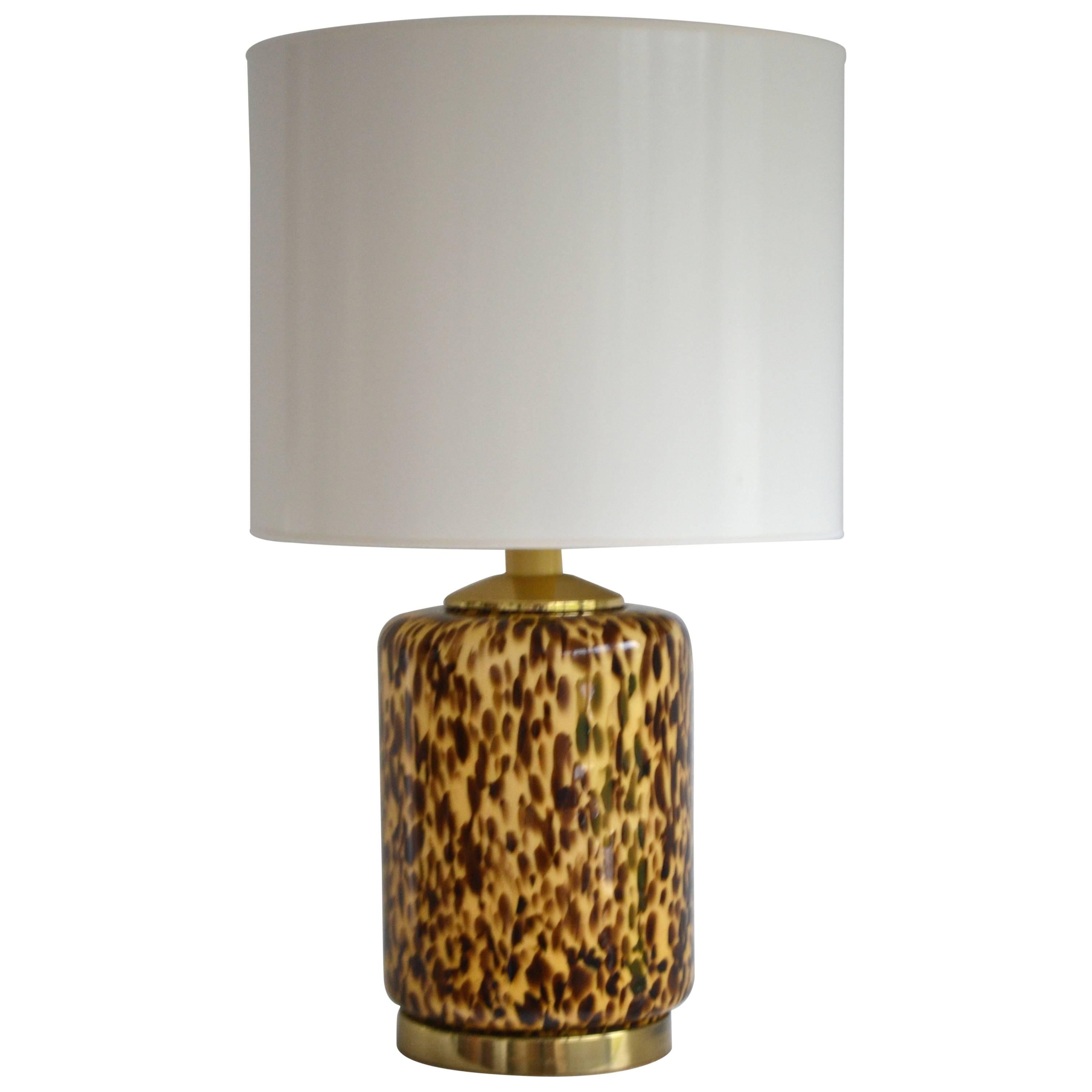 Midcentury Italian Glass Table Lamp