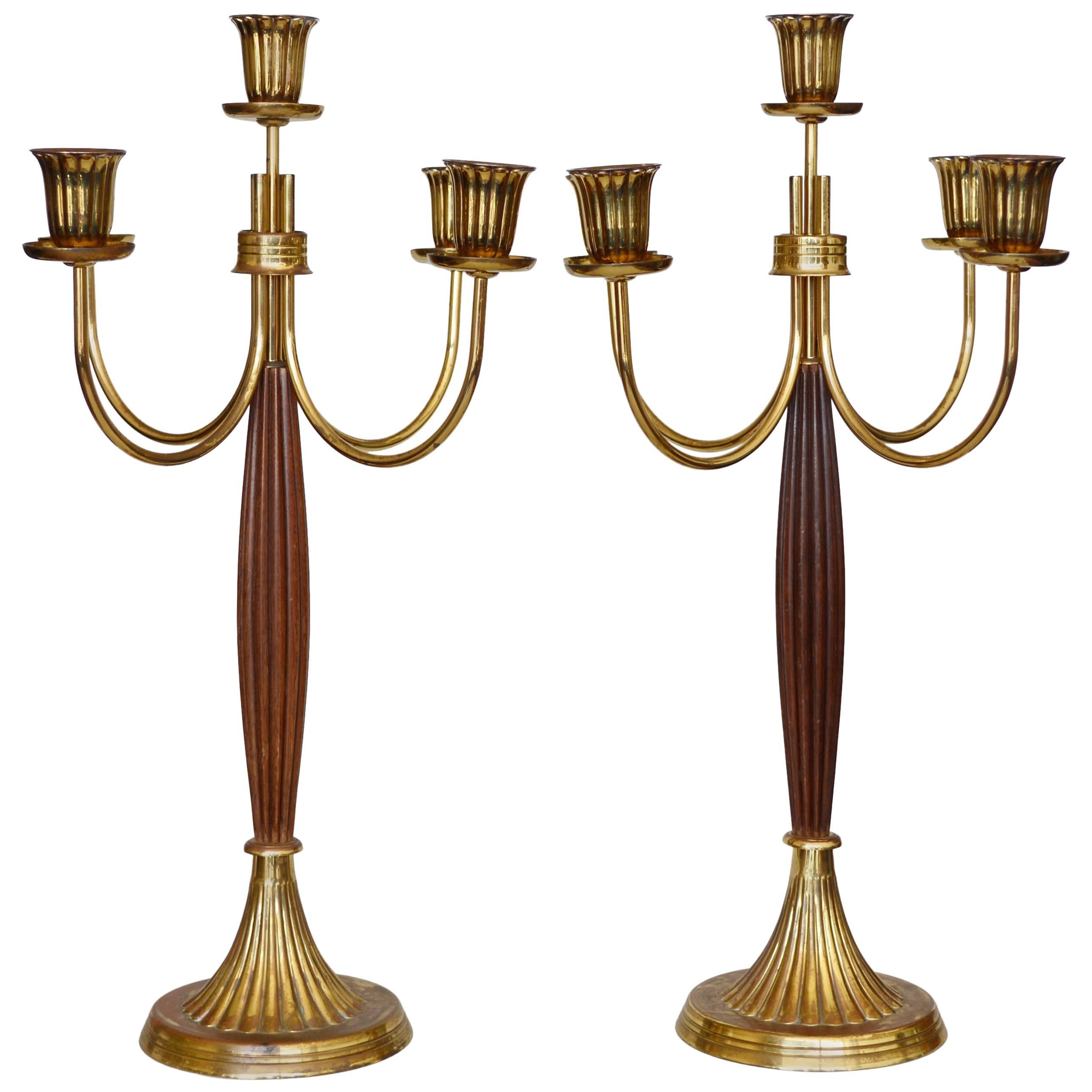Dorlyn Silversmith Candelabras Attributed to Tommi Parzinger