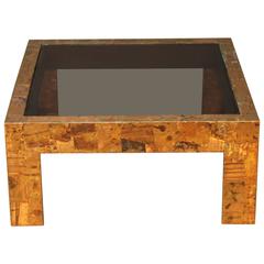 Rare Paul Evans Coffee Table with Inlaid Copper
